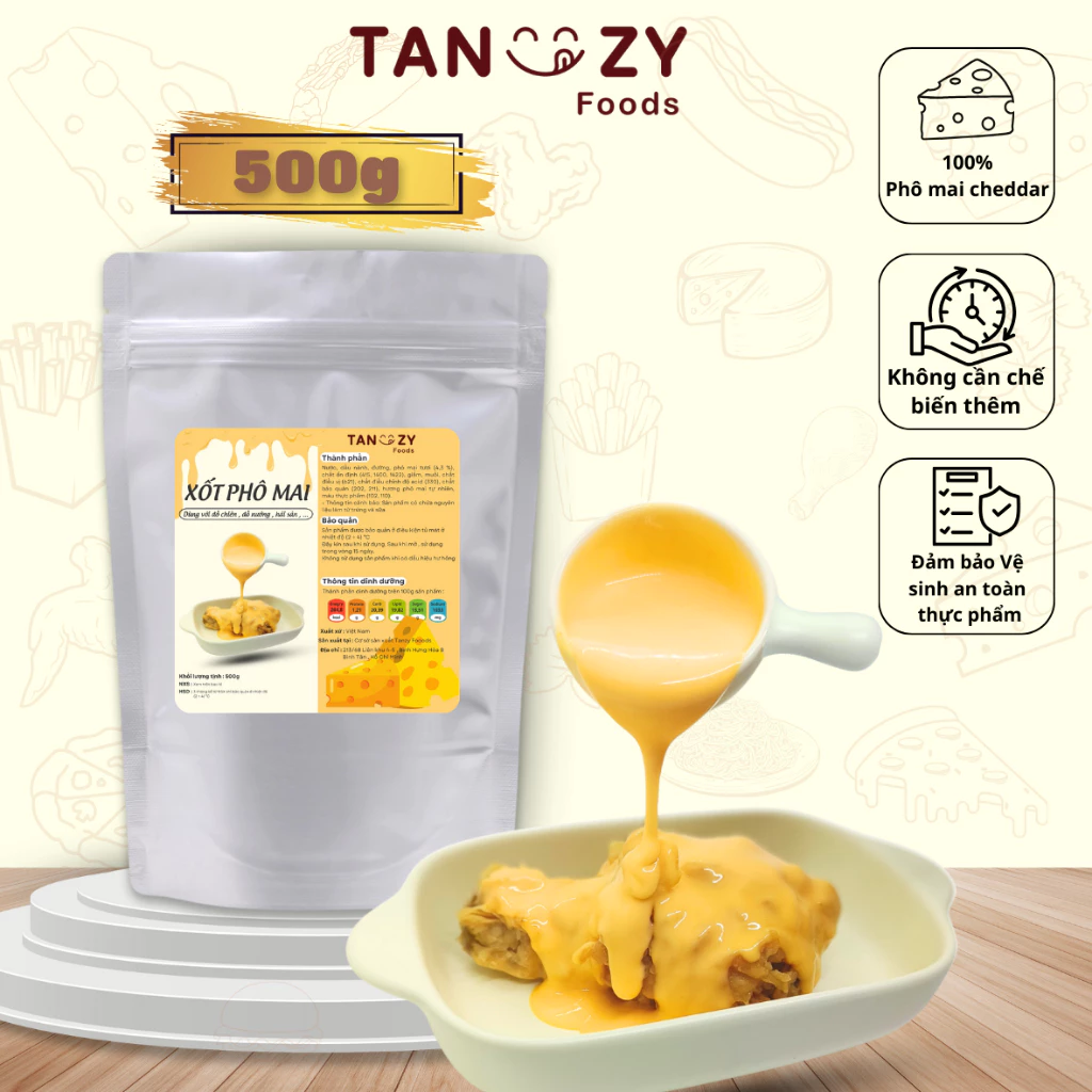 Xốt Phô Mai Tanzy Foods 500g chấm gà rán đồ chiên , mì trộn , hải sản , đồ nướng , BBQ — tạp hoá ăn vặt