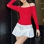 Áo Thun Lưới Cổ Yêm BB Thiết Kế Trễ Vai Kèm Áo Lót Bên Trong Kiểu Dáng Sexy Cá Tính - A5922