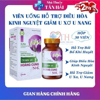 Trinh nữ hoàng cung N&K bớt đau nhức, hỗ trợ hạn chế sự phát triển u xơ, u nang, hộp 30 viên