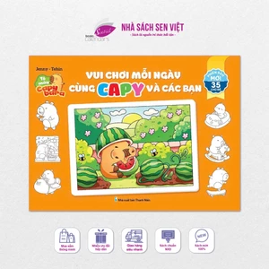 Sách tô màu Capybara, vui chơi mỗi ngày cùng Capy và các bạn, tô màu hoạt hình, phiên bản mới - VH
