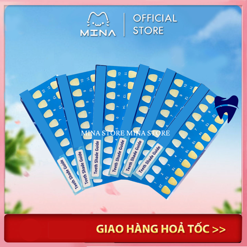 Tặng không bán - Thang Đo Độ Trắng Của Răng - Bảng So Sánh Màu Răng Kiểm Tra Độ Vàng Của Răng
