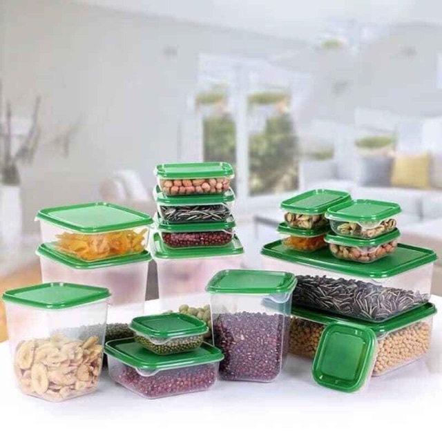 Bộ 17 hộp nhựa đựng thực phẩm bảo quản tủ lạnh cao cấp
