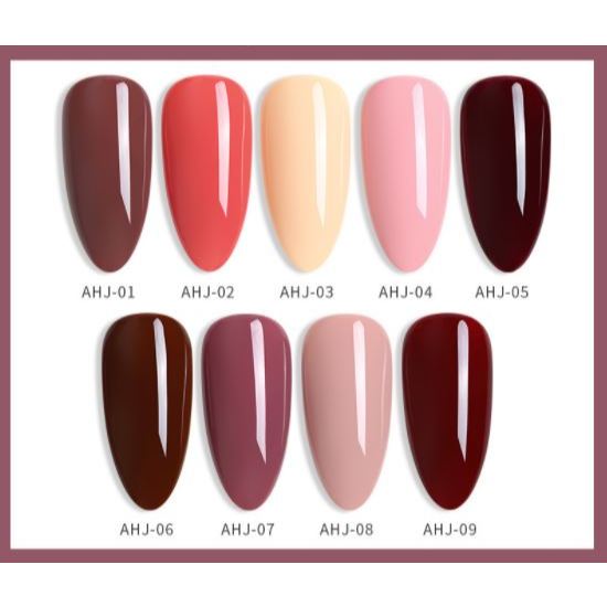 Sơn gel AS mã AHJ mẫu chai đỏ nhọn 9 chai 15ml siêu xịn
