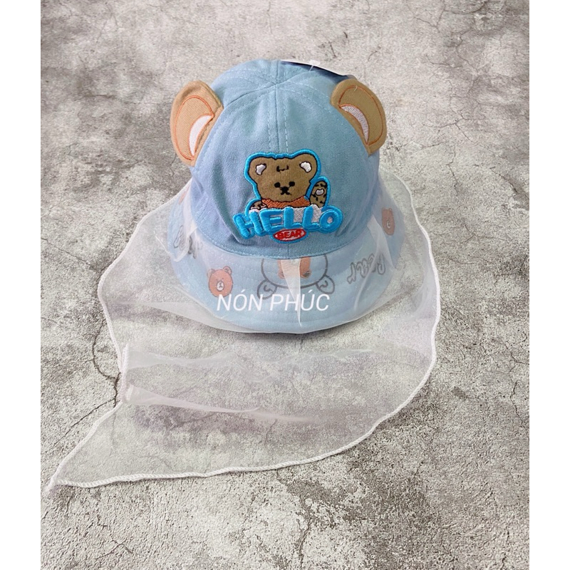 [Bé 6 tháng-2tuổi] MŨ VÀNH KHĂN VON GẤU HELLO CHO BÉ TRAI,GÁI