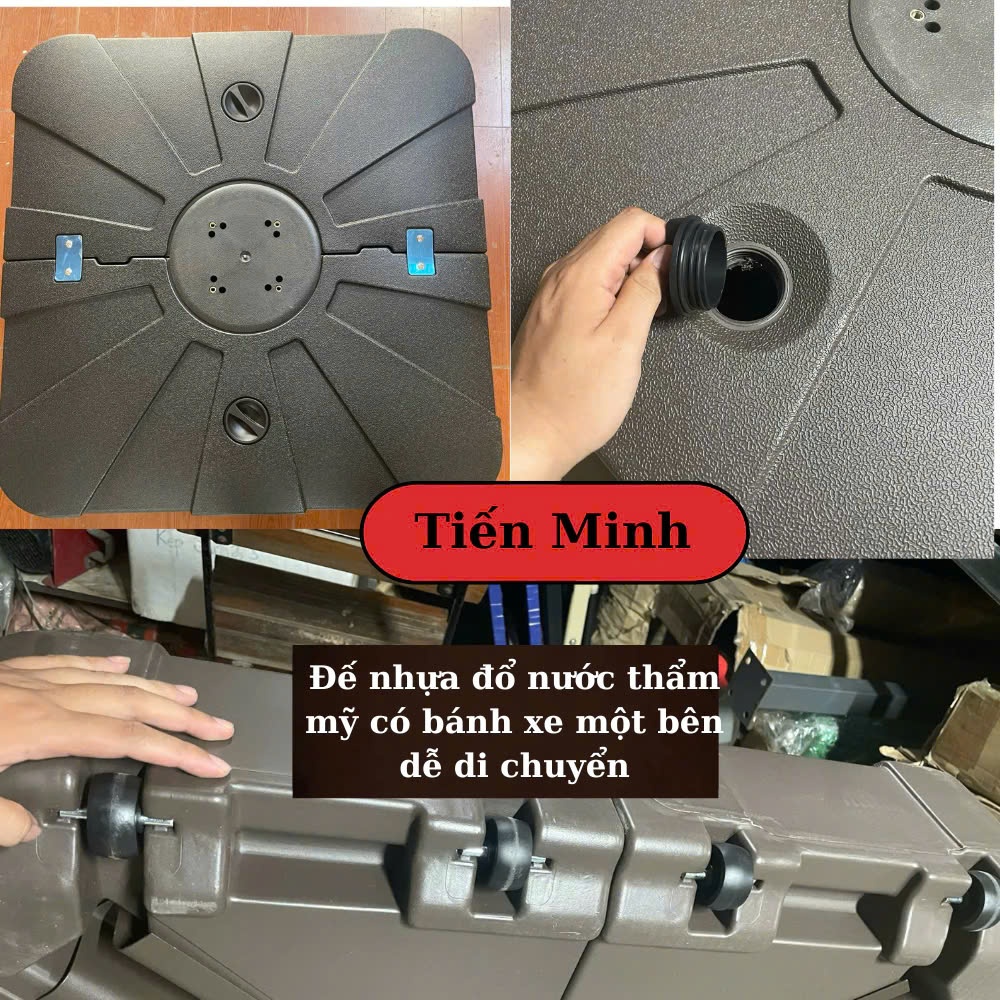 Ô lệch tâm hợp kim xoay 360 độ loại 3m x 3m nhập khẩu cao cấp đế hợp kim, đế nhựa đổ nước Chính Hãng