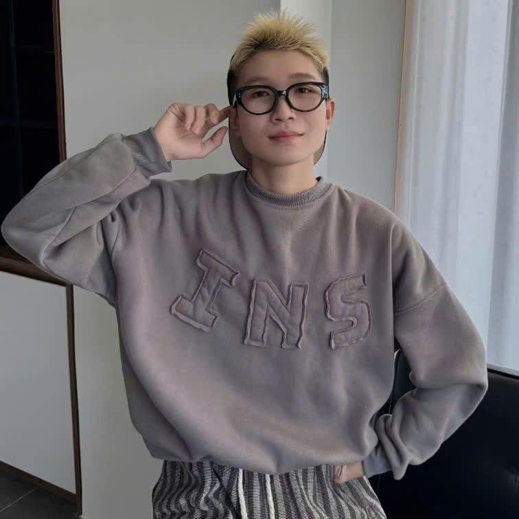 Áo Sweater Unisex BOXY INS Chất Nỉ Bông Dày Dặn Thêu Đắp Vải Form Rộng Nam Nữ Đủ Màu- UNISEX SSL