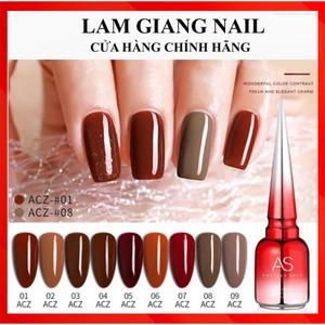 Sơn gel AS mã ACZ mẫu chai đỏ nhọn 9 chai 15ml siêu xịn