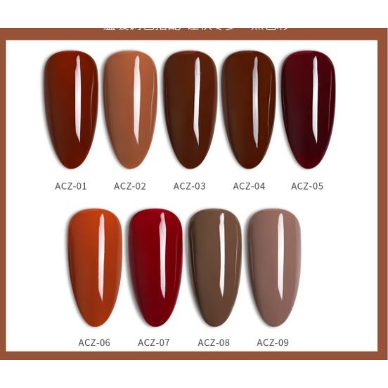 Sơn gel AS mã ACZ mẫu chai đỏ nhọn 9 chai 15ml siêu xịn