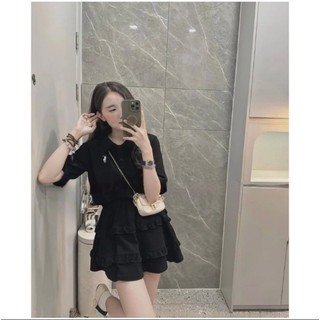 Set Đồ Nữ Màu Xám Thể Thao Năng Động Áo Polo Thêu Ngựa Kèm Chân Váy Xếp Ly Bèo Ngắn