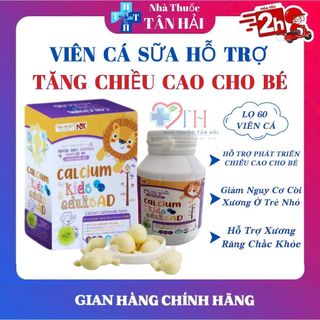 Viên sữa CALCIUM KIDS hỗ trợ phát triển chiều cao, giúp xương răng chắc khỏe, chống còi xương ở trẻ nhỏ, hộp 60 viên