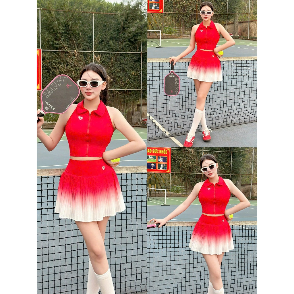 [PICKLEBALL] Bộ thể thao nữ chơi pickleball, golf tennis -Áo mút đúc cực xịn- Hàng QC cao cấp