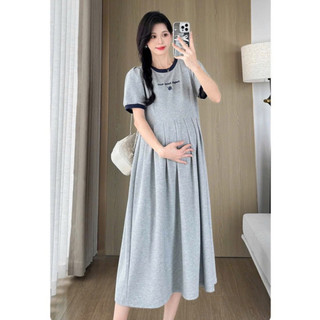 VÁY BẦY - CỘC TAY COTTONG THUÊ CHỮ CỔ TRÒN - 2 Màu ⚡Freeship⚡