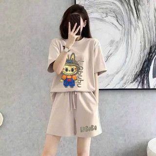 Bộ thể thao hình LABU chất vải mè thái dày dặn 3 màu cá tính dành cho nam và nữ phong cách SSL