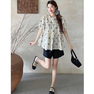 ÁO BẦU - CỘC TAY ĐŨI TRẮNG KÈM NƠ ĐEN ⚡Freeship⚡