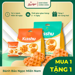 2 Vị Bánh Bông Lan Trứng Tươi Sợi Gà, Sợi Thị BBQ Kisshu Bảo Ngọc (4 chiếc/túi) |