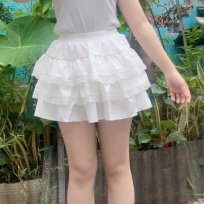 Chân Váy Xòe Tầng Dễ Thương Có Quần Bảo Hộ Bigsize Chân Váy Voan Lụa Kiểu Bèo Tầng Xinh Đẹp MS24003