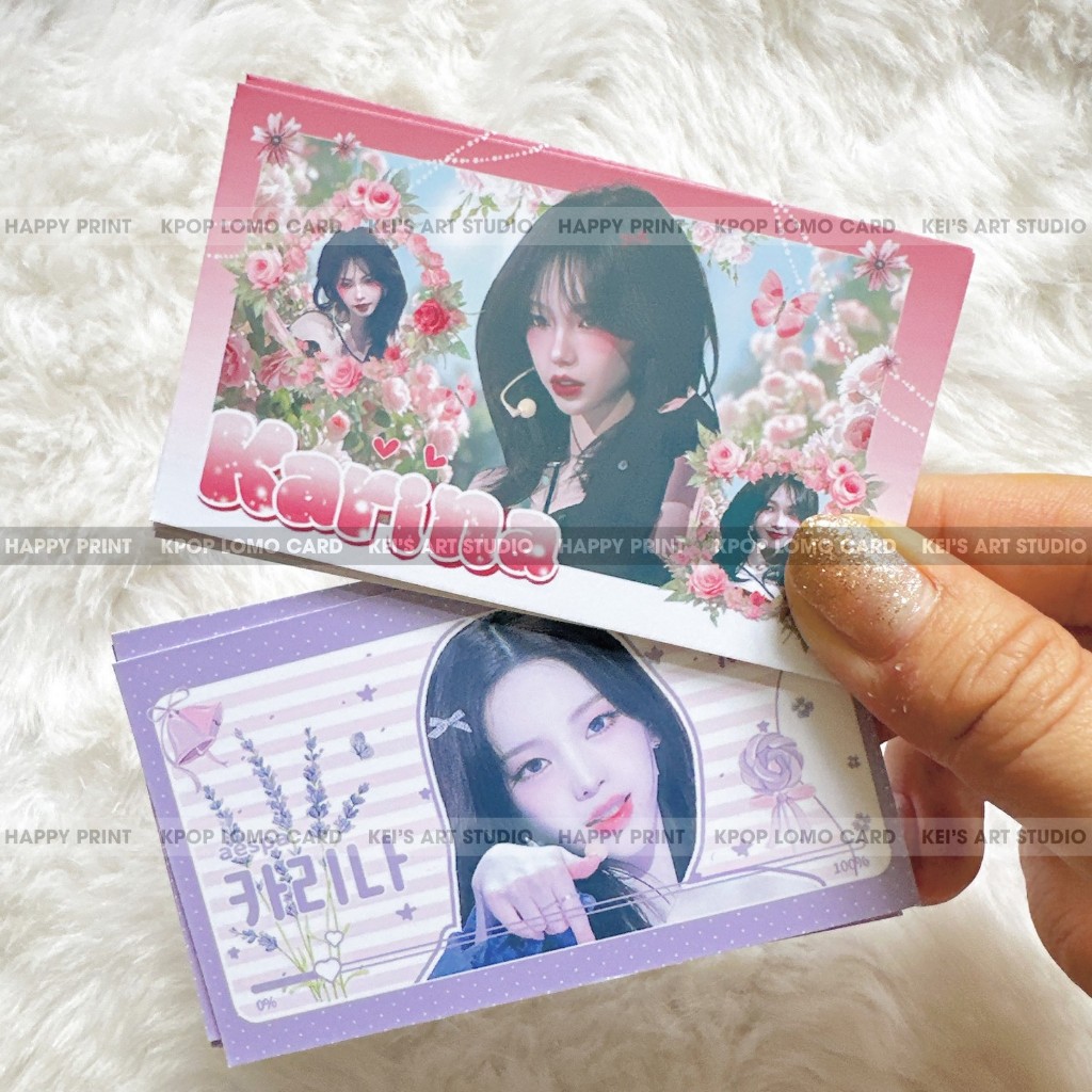 [GIÁ GOM 1 MẪU] Set 20 CÁI card des KARINA AESPA, thẻ ảnh thiết kế riêng