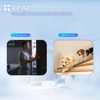 Camera WIFI Ống kính kép EZVIZ C7 4MP&4MP quay quét toàn cảnh, Báo động tuần tra, Nhận dạng cử chỉ để gọi điện Hai chều