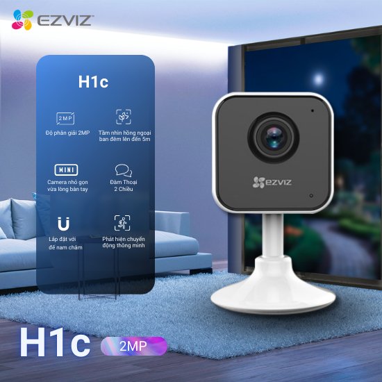 Ảnh Camera WI-FI EZVIZ H1C 1080p, Trong Nhà, Đàm Thoại 2 Chiều, Phát Hiện Chuyển Đồng 1
