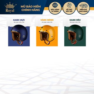 Mũ bảo hiểm xe máy 3/4 Royal M20c tháo rời được lót nhiều size L XL XXL cho nam nữ đi xe máy