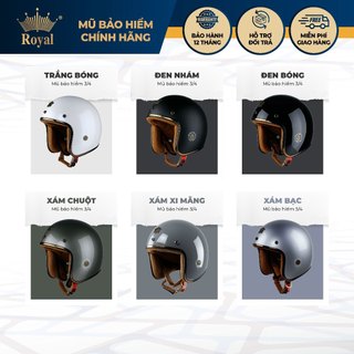 Mũ bảo hiểm xe máy 3/4 Royal M20c tháo rời được lót nhiều size L XL XXL cho nam nữ đi xe máy