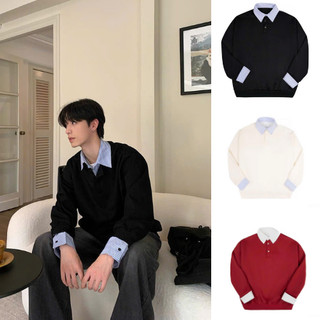 Áo Sweater Phối Sơ Mi Kẻ Liền Thân ZONEF Chất Nỉ Nam Nữ Phong Cách Trẻ Thanh Lịch Hotheelsstore