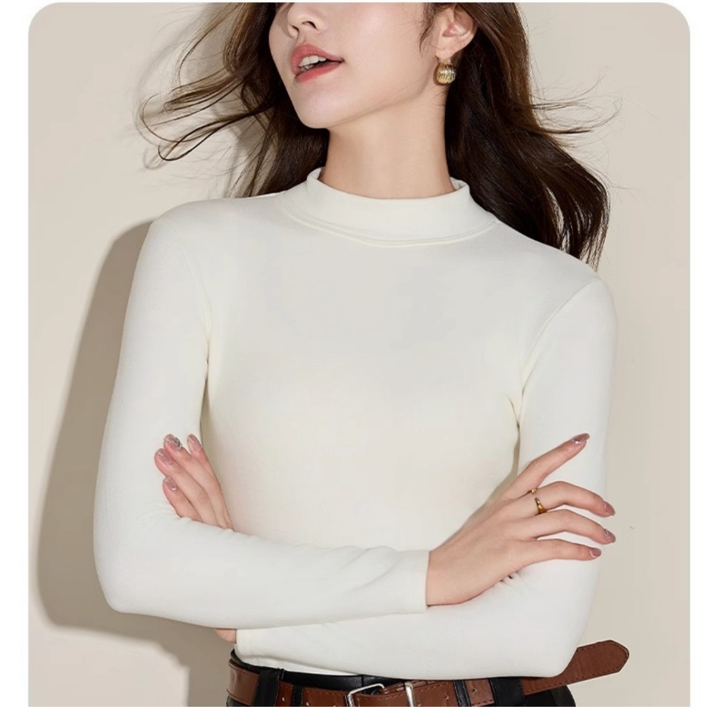 Áo thun dài tay cổ 3p siêu co giãn chất cotton mịn dày dặn Justdun A99