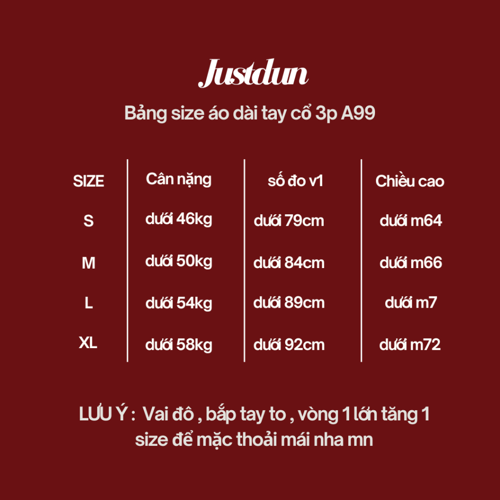 Áo thun dài tay cổ 3p siêu co giãn chất cotton mịn dày dặn Justdun A99