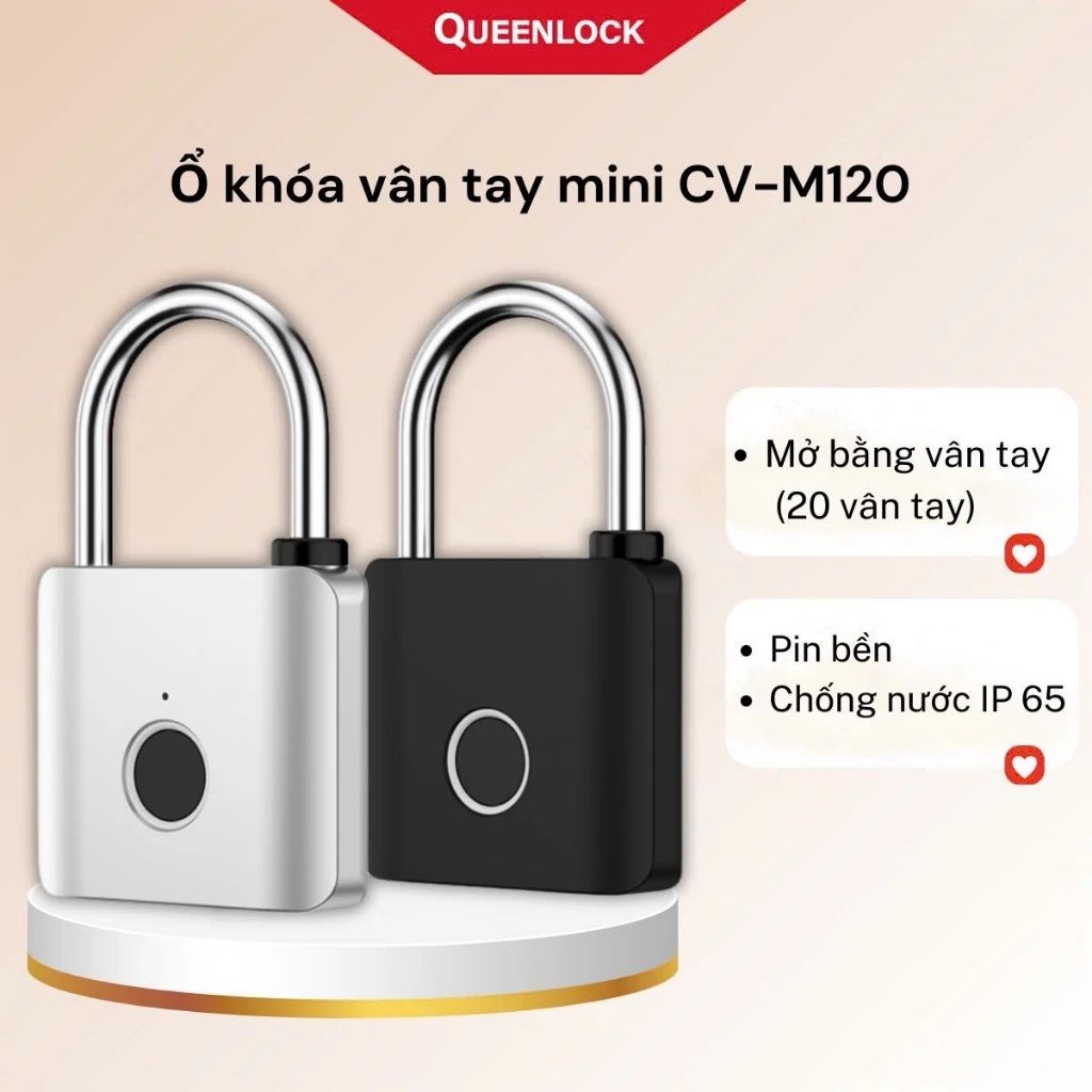 Ổ Khoá Vân Tay Mini Queenlock QL-M120 Mở Bằng Vân Tay Chắc Chắn Siêu ...