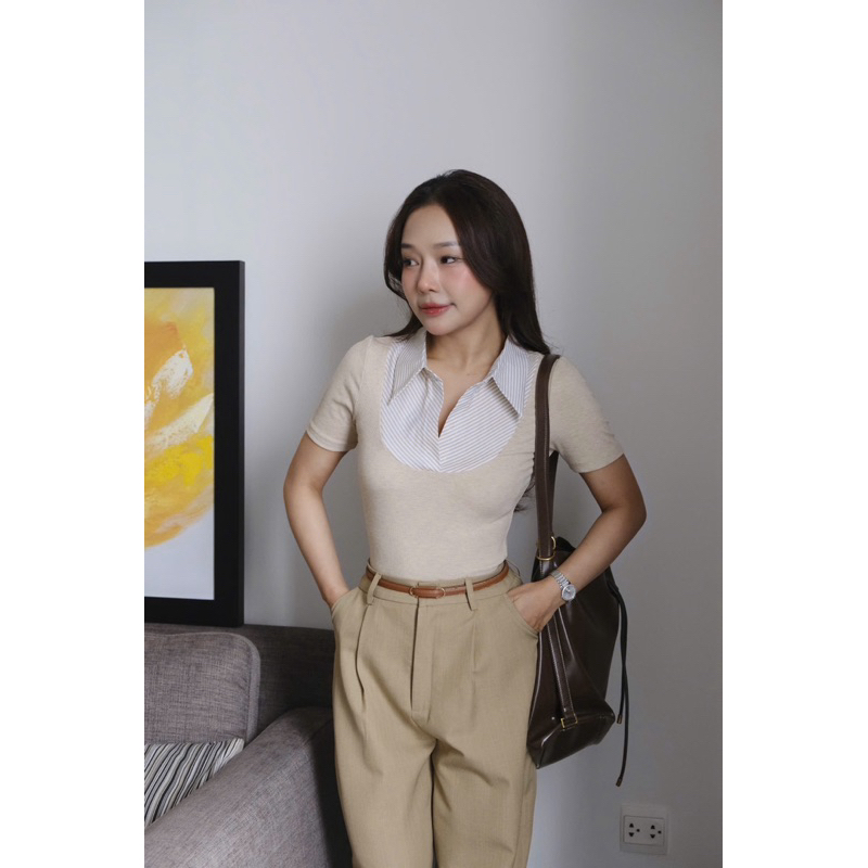 Áo Thun Cổ Sơ Mi Miolady Tay Ngắn Phối Màu – Dễ Mix Đồ Đi Làm Đi Chơi AO001 | BigBuy360 - bigbuy360.vn