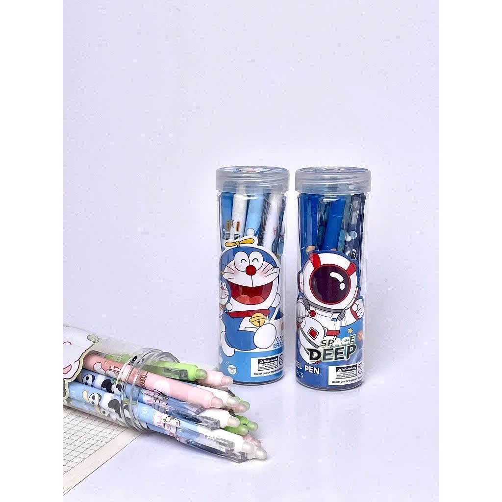 Bút Gel Đầu Bấm Tẩy Xóa Được (mực Xanh/Tím/Đen) mực đậm và đều