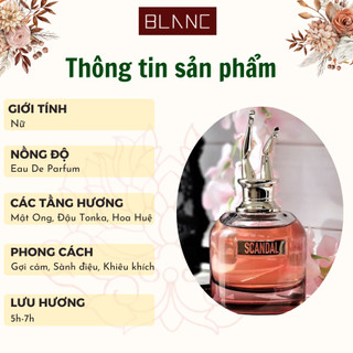 Nước Hoa Nữ Chiết Scandal By Night BLANC PERFUME, Dầu Thơm Hương Hoa Cỏ, Quyến Rũ, Ngọt Ngào, Gợi Cảm