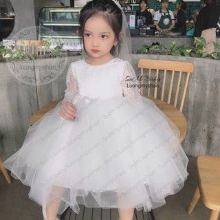 [ Hàng thiết kế ] [ Tặng lúp ] Váy công chúa ren mẫu cô dâu cao cấp hot nhất cho bé gái