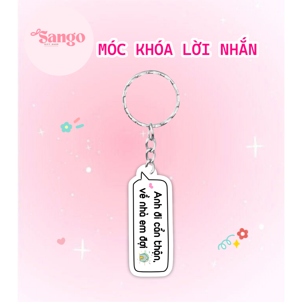 Móc khoá ghi lời nhắn theo yêu cầu, làm quà tặng - Quà tặng Sango