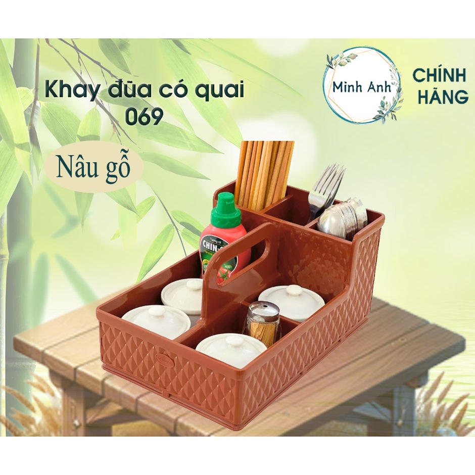 [Hỏa tốc] Khay Đựng Có Quai, Ống Gia Vị, Hộp Đũa Muỗng, Nhựa Bền Rẻ Đẹp khay 069 bền tốt nhất rẻ