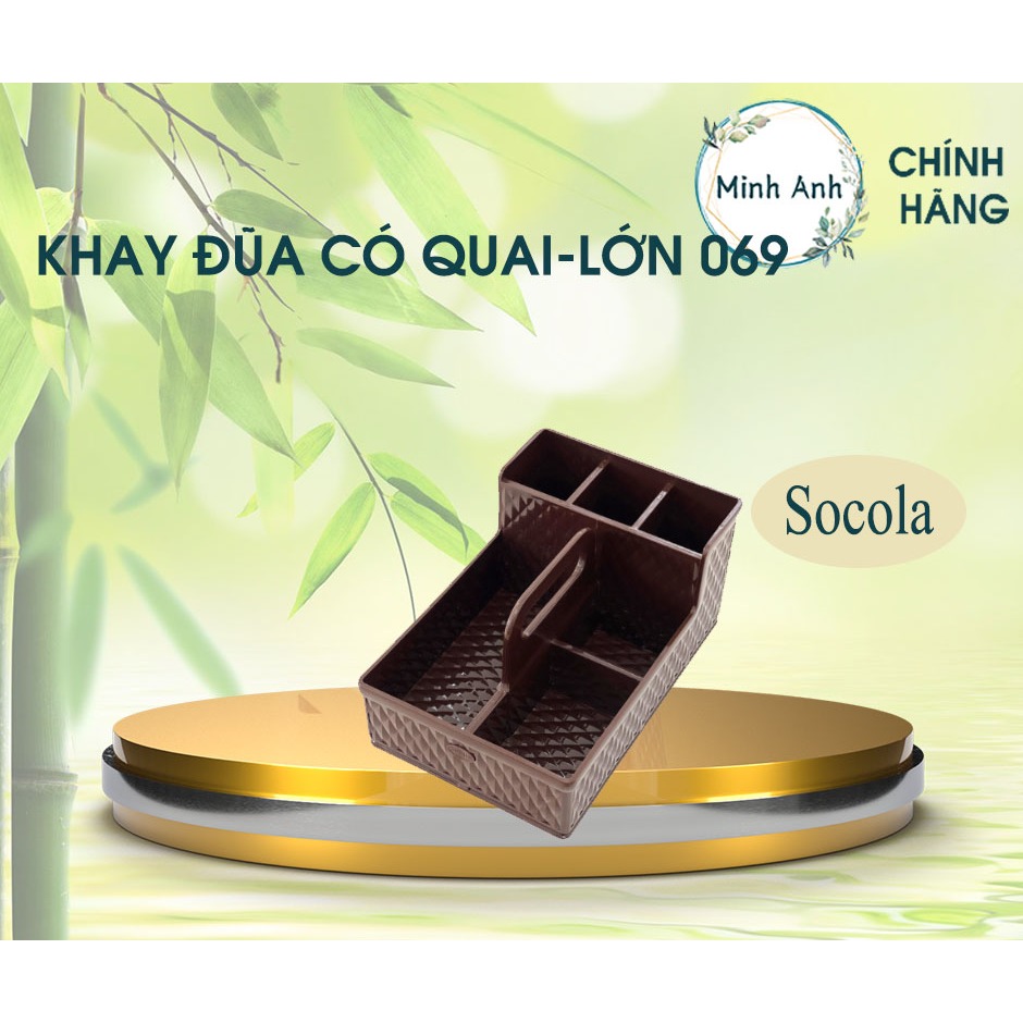 [Hỏa tốc] Khay Đựng Có Quai, Ống Gia Vị, Hộp Đũa Muỗng, Nhựa Bền Rẻ Đẹp khay 069 bền tốt nhất rẻ