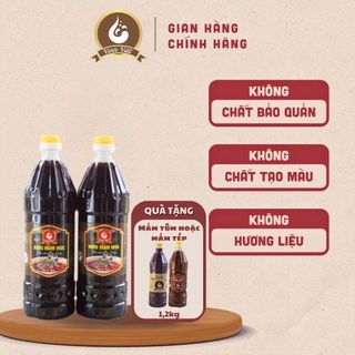 2 lít mắm cốt Mực ủ 3 năm 45N (tặng kèm mắm tôm hoặc mắm tép chai 1,2kg) Ba Làng  - Thanh Hoa