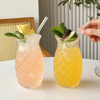 Bộ 6 Ly thủy tinh trái dứa 500ml, cốc thủy tinh chịu nhiệt uống cà phê, trà, nước ép, trà sữa,soda