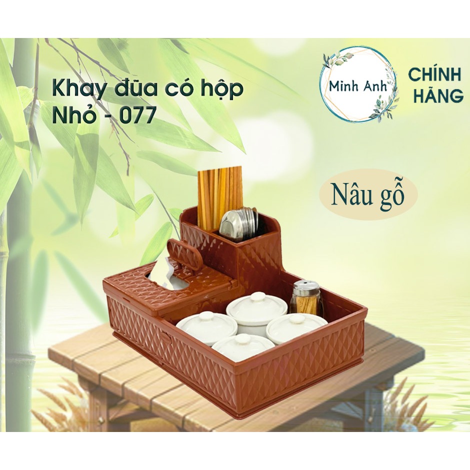 [ XUẤT VAT ] [ Hỏa tốc ] Khay đựng đũa muỗng, hộp giấy thông minh, gia vị 077 078 khay dua bền ống