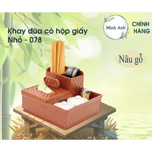 Khay đũa muỗng quán ăn, có hộp giấy, nhựa, tốt nhất 078 - 077 khay dua đẹp