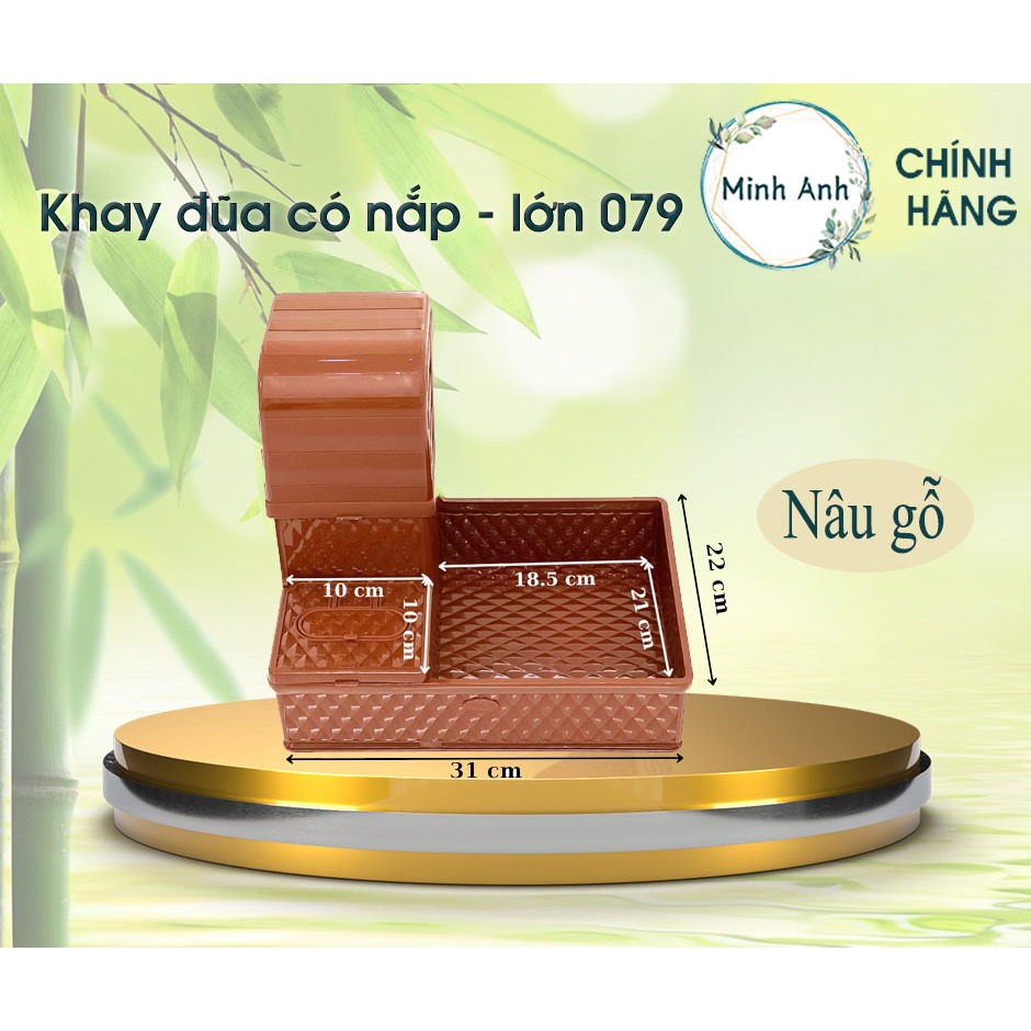 [ XUẤT VAT ] [ Hỏa tốc ] Khay đựng đũa muỗng, nhựa hộp giấy, nắp đậy, bền 079 khay dua đẹp tốt sang ống đũa rẻ
