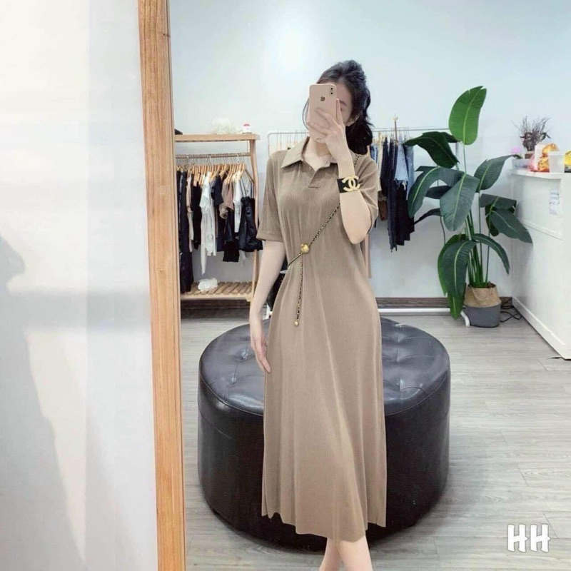 Đầm bigsize / Đầm tay lỡ cổ trụ fom rộng / đầm xẻ tà tay ngắn cổ trụ bầu bí dưới 65kí bao mặc đẹp