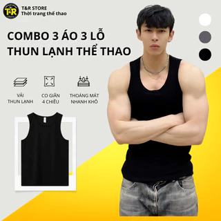 Combo 3 áo 3 lỗ nam, chất thun lạnh co giãn 4 chiều thoáng mát nhanh khô thoải mái vận động