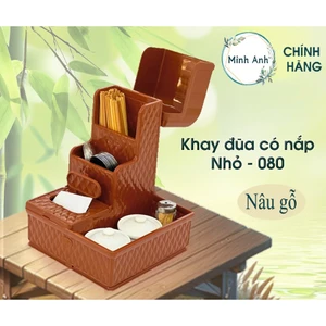 Khay Đựng đũa thìa quán ăn, nhà hàng, có nắp, hộp giấy khay dua 080 đẹp ống đũa đẹp