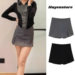 Quần giả váy trơn Thanhhuyen clothings - Quần giả váy cách điệu có xẻ dáng chữ A chất vải dày dặn 1101