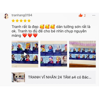 23 tranh VĨ NHÂN T.Giới (TẶNG 3 BÁC V.NAM )hoặc 25 Thẻ vĩ nhân a4