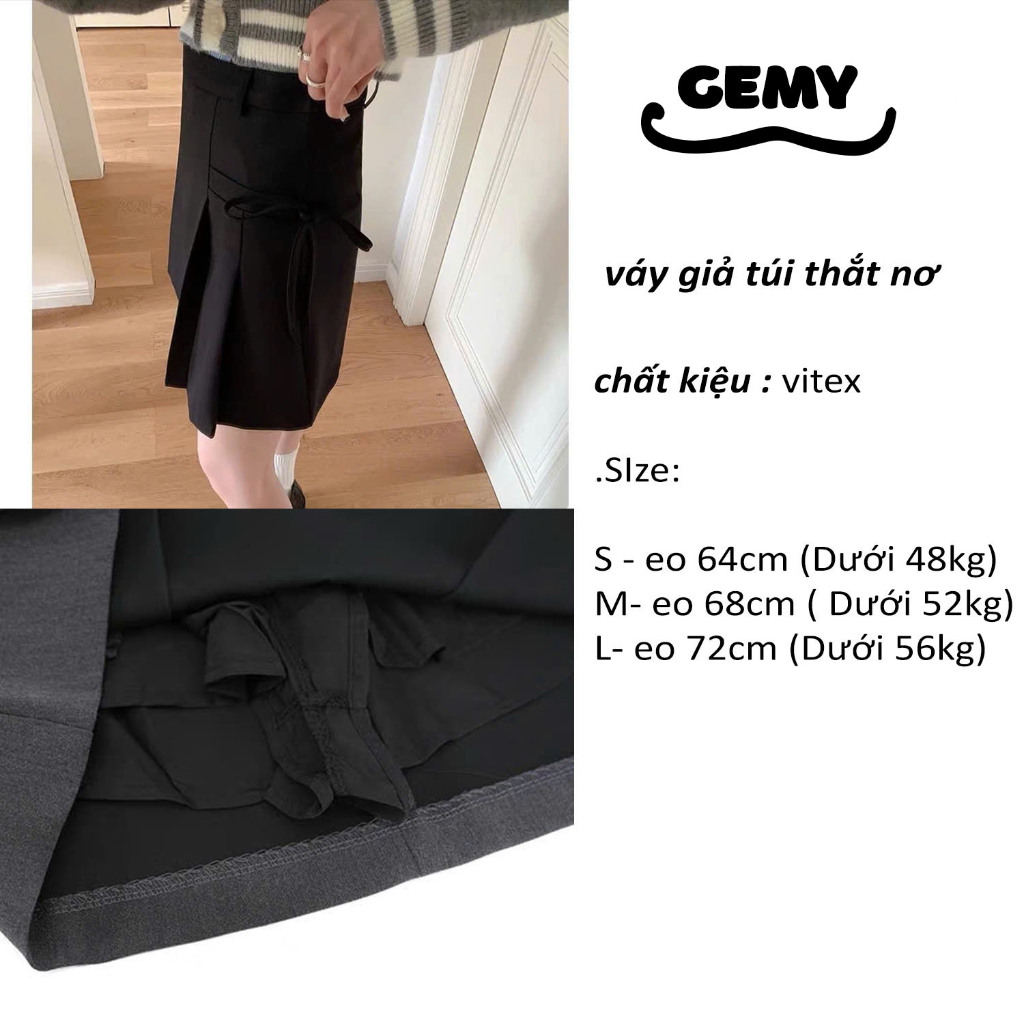 chân váy xếp ly dáng chữ a có thắt dây nơ chất vải vitex loại 1 A1102