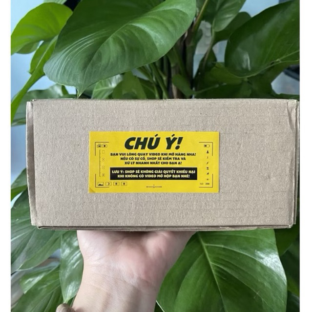 Tem dán quay clip trước khi mở hàng- Kích thước 9x5 - Có keo mặt sau- SanGo