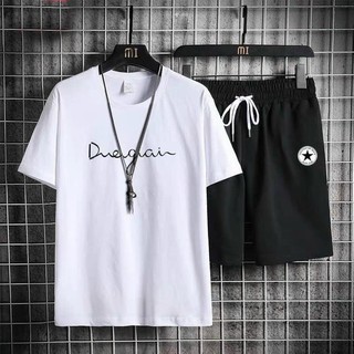 Bộ thể thao nam DUEGAIN vải thun mè co giãn thấm hút mồ hôi có 3 màu trẻ trung phong cách unisex K1