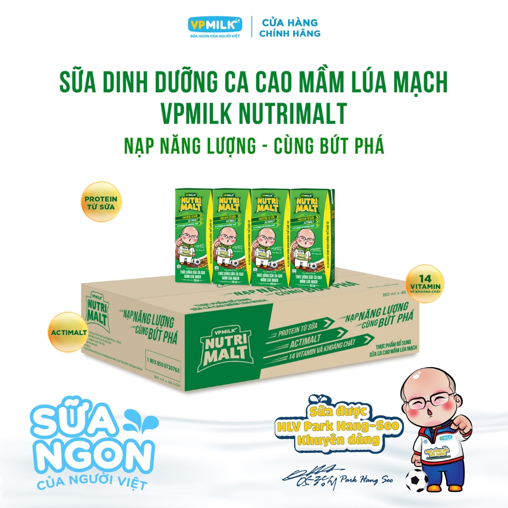 Ảnh Sữa ca cao mầm lúa mạch đen VPMilk Nutrimalt 180ml (thùng 48 hộp) 2